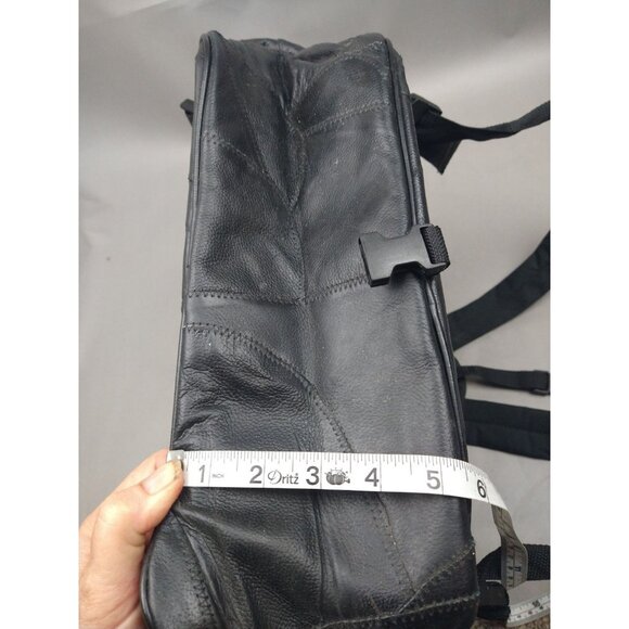 Leather Motorcycle Pack LIVE TO RIDE Buffalo Diamond Plate - Backpack 🔥 - Picture 6 of 13
